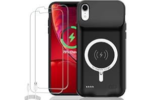 KCKEM Battery Case for iPhone XR, Upgraded 10000mAh Rechargeable Portable Extended Battery Pack Supported Qi Wireless Charging Case Compatible with iPhone XR (6.1 inch) Charger Case Support Carplay (Black)