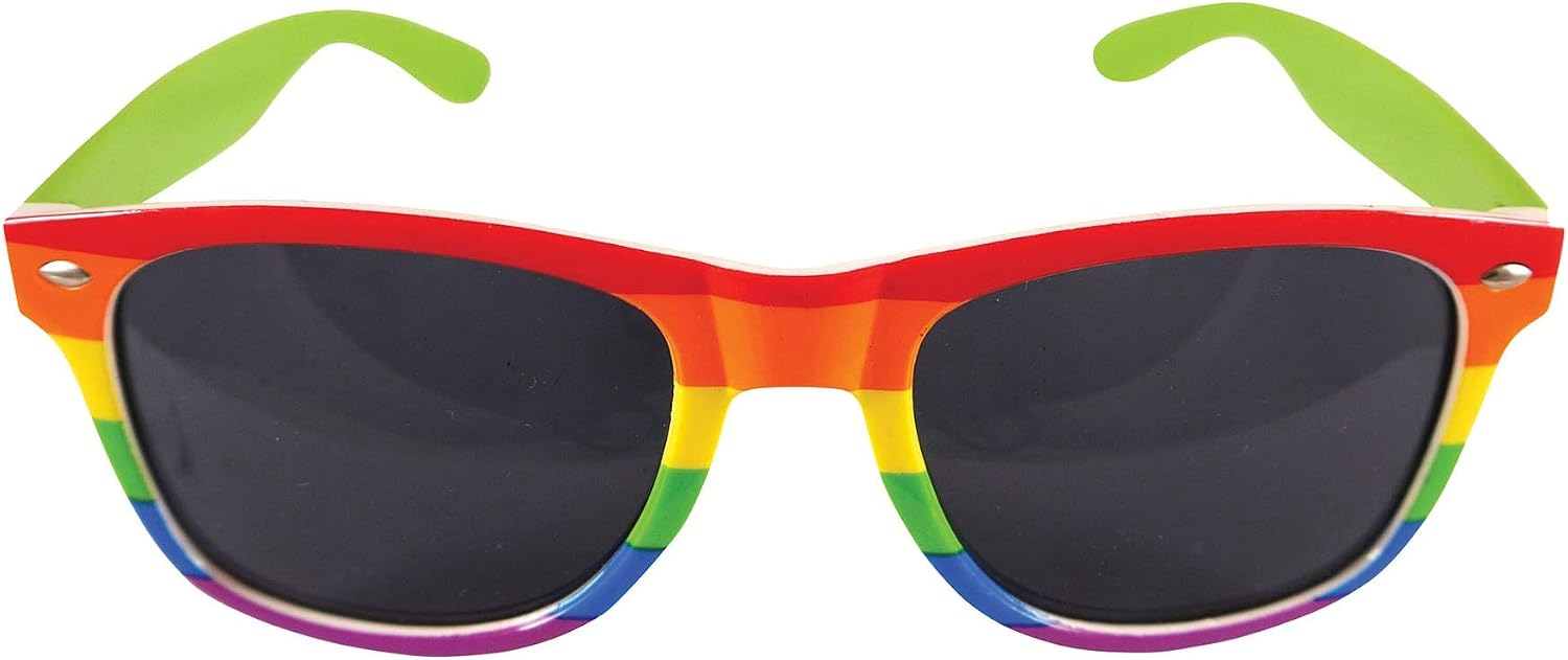 Fancy Dress Rainbow Dark Lens Glasses - Adult size