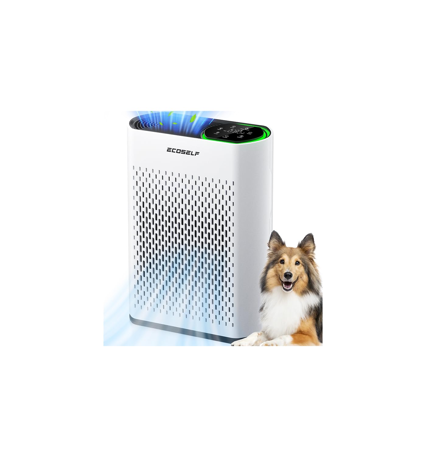Photo 1 of Air Purifier for Large Room, Cleans 2,400 ft² in 30 Mins, 3-Stage True HEPA, 360° Airflow, Large Touch Display Control, Real-Time Air Quality (PM2.5) Display, Ultra-Quiet 20dB Sleep Mode, HAP602 White