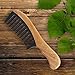 Wide Tooth Detangling Comb - pureGLO Anti-Static Horn Combs - Handmade Natural Wooden Comb for Thick Hair – Reduce Hair Breakage and Split Ends, for Men Women and Kids …