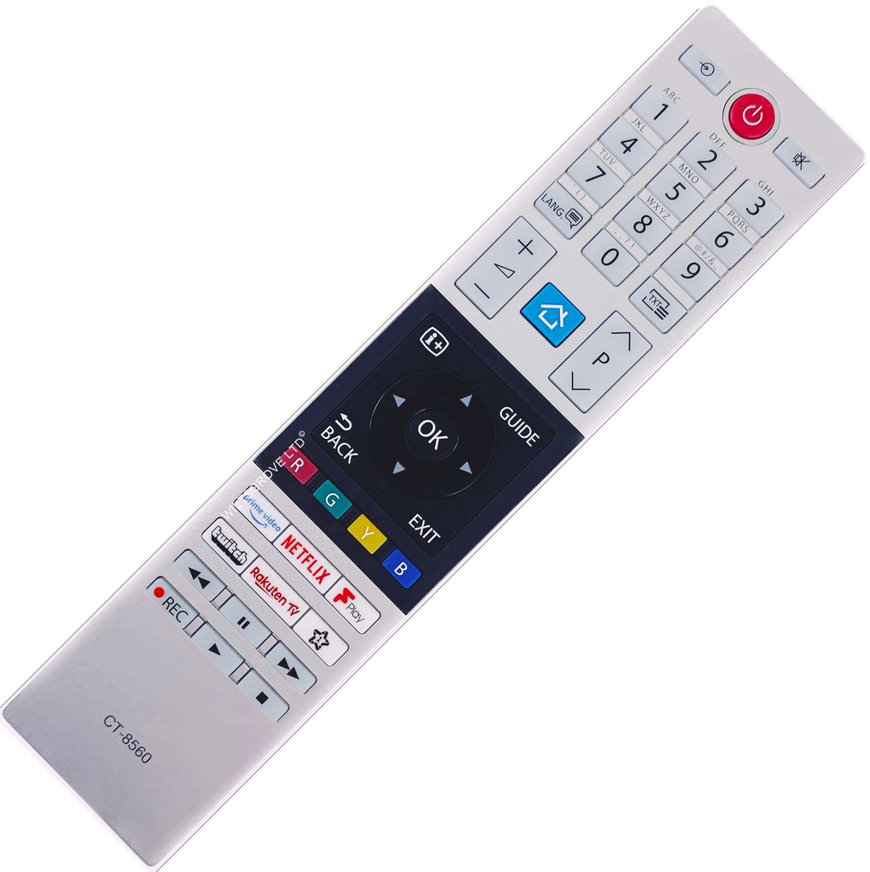 Original Replacement for Toshiba CT-8560 TV Remote Control Compatible For Smart TV with Freeview Play - 32LK3C63DB 32W2263DG/2 43UK3C63DB 50UK3C63DB 50UK4D63DB 55UK3C63DB 65UK4D63DB