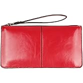 iToolai Women's Solid Color PU Leather Wristlet Clutches Purse Wallet Credit ID Cards Holder