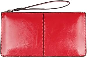 iToolai Women's Solid Color PU Leather Wristlet Clutches Purse Wallet Credit ID Cards Holder