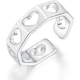 MDFUN 18K White Gold Plated Eternity Band Open Statement Ring Adjustable Ring Promise Ring for Women