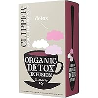 Clipper Tea, Herbal Detox, Organic, Plant-Based, Caffeine Free, Nettles Tea, Great Over Ice, 20 Unbleached Tea Bags