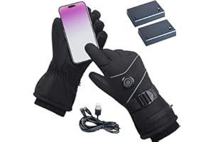 Rechargeable Heated Gloves - 3 Modes Adjustable Full Finger Electric Gloves | Touchscreen Mitten Hand Warmer for Skiing Snow 