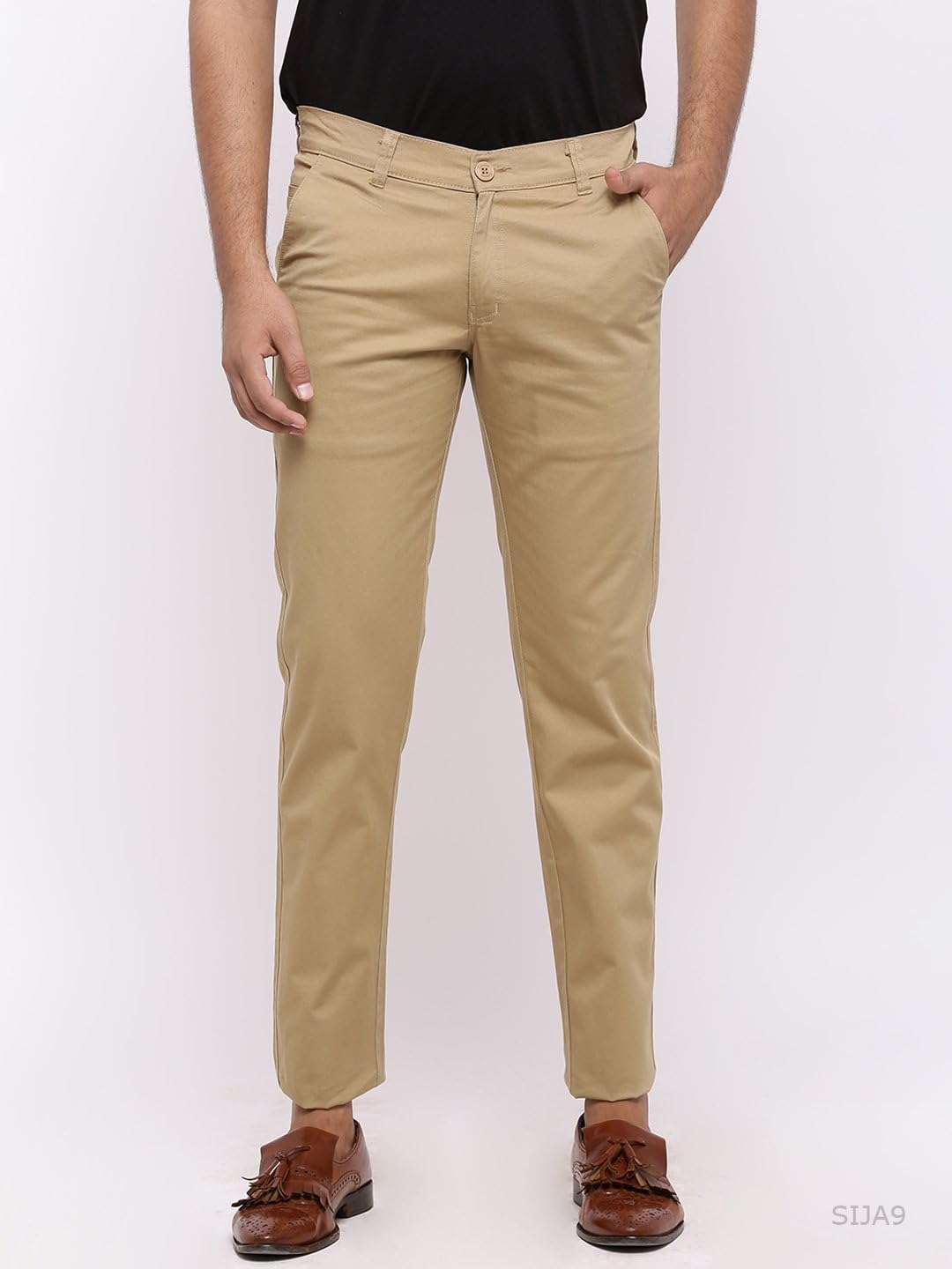 Nation Polo Club Men's Slim Fit Light Khaki Color Casual Trouser