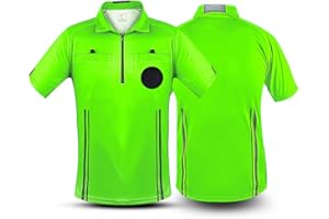 WEARCOG Men's Pro Soccer Referee Shirt | Half Sleeve Jersey, Ref Costume Jersey for Men's