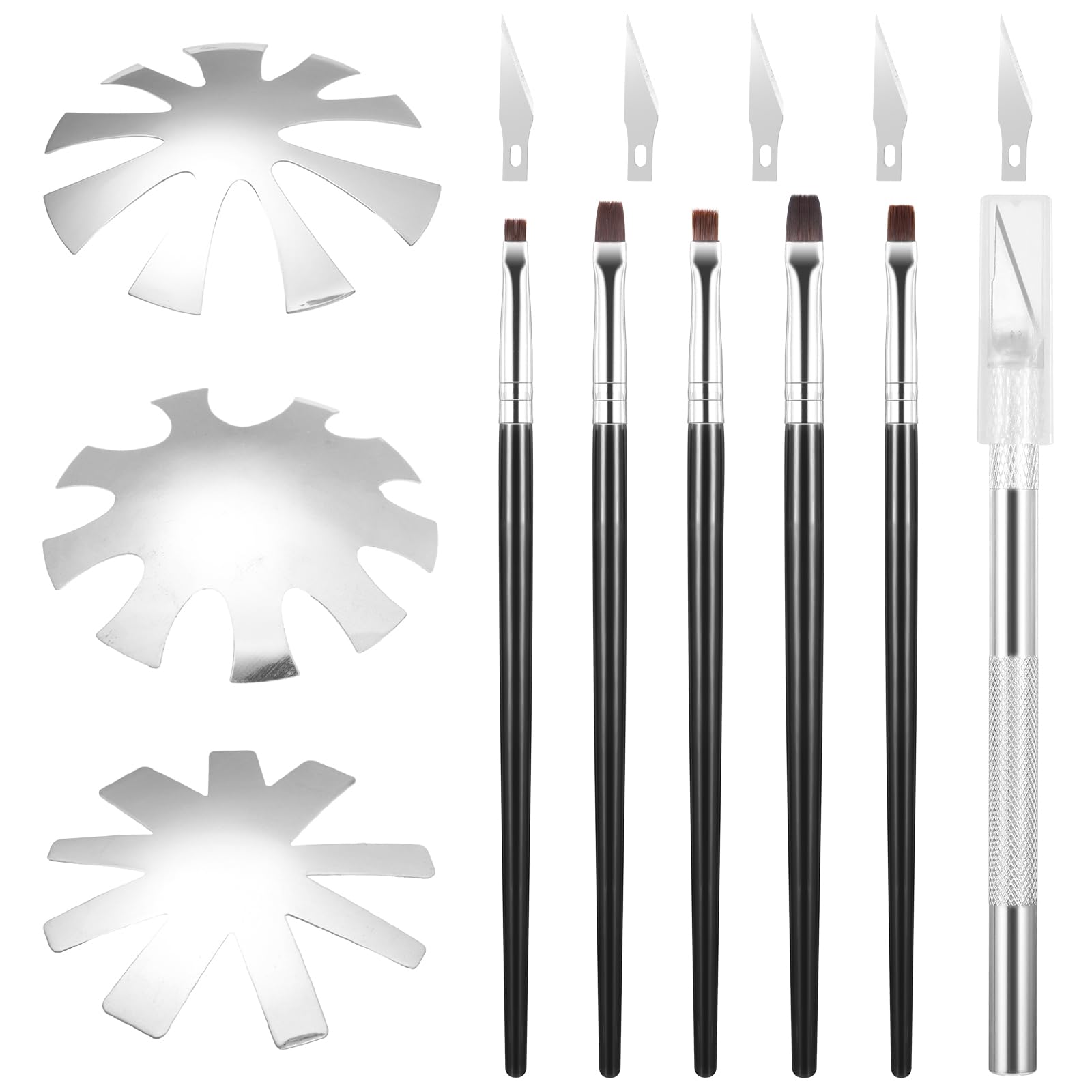 Photo 1 of 14 Pcs French Cutter for Nails Set 3pcs French Tip Cutter 5 Nail Art Pens 1 Precision Cutting Knife 5 Spare Blades Combination,Tip Cutters for Nails Shaping Artifact Nail Shop Home Diy Tool