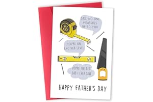 MMUUE Funny Handyman Father's Day Card for Dad, Unique Fathers Day Card Gift for Men Him, No One Measures up to You