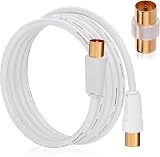 RELIAGINT TV Aerial Cable 1m 75 Ohm Coaxial Lead IEC 9.5mm Male to Male view 1