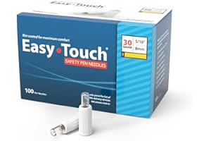 Easy Touch Safety Pen Needles, 30G, 5/16 inch (8mm), 100 Count