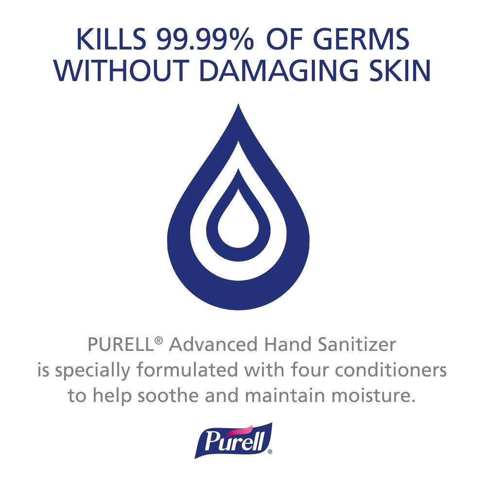 PURELL Advanced Hand Sanitizer Refreshing Gel, 1-Liter Flip-Cap Bottle (Pack of 4) - 9683-04: Industrial & Scientific