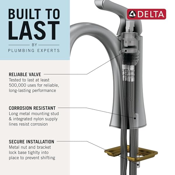 DELTA NICOLI BRUSHED GOLD BATHROOM FAUCET 1 HOLE, SINGLE HOLE BATHROOM SINK FAUCET FOR VANITY, PUSH-POP DRAIN ASSEMBLY, CHAMPAGNE BRONZE 15749LF-CZ