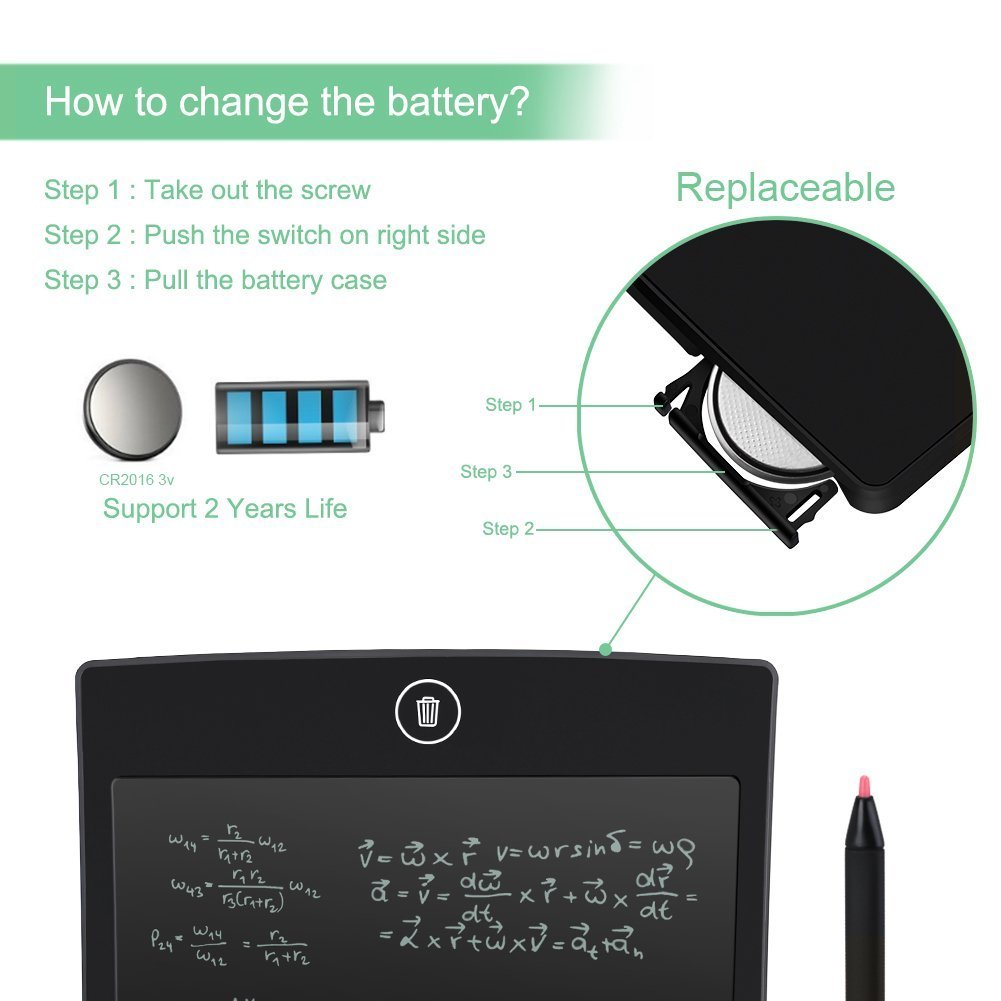 SinoPro 8.5 Inch LCD Writing Tablet Digital Handwriting Pad Drawing Board with Stylus Built-in Button Battery as Gift for Kids, Designer, Teacher, Student and Business Use (Blue)
