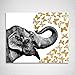 Gold Foil Art Print - Elephant With Gold Foil Butterflies 8x10 inches
