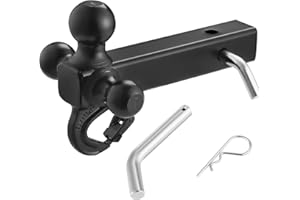 VEVOR Trailer Hitch, Tri-Ball Mount with Hook & Pin, Trailer Ball Size 1-7/8", 2" and 2-5/16", Fit 2-Inch Hitch Receiver, Max