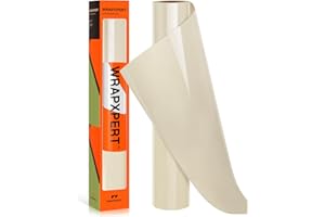 WRAPXPERT Cream HTV Vinyl Rolls Beige Heat Transfer Vinyl 12''x5ft Iron on Vinyl for T-Shirts,Heat Press Vinyl for DIY Design