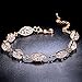 Mytys 2 Tone Palm Cuff Bangle for Women 18K Gold Plated Adjustable Size Hand Bracelets for Women (A3)