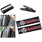 Car Sales Fit Mercedes-Benz Car Seat Belts Covers Padding Carbon Fiber Leather Belt Shoulder Sleeve(2 Pcs)