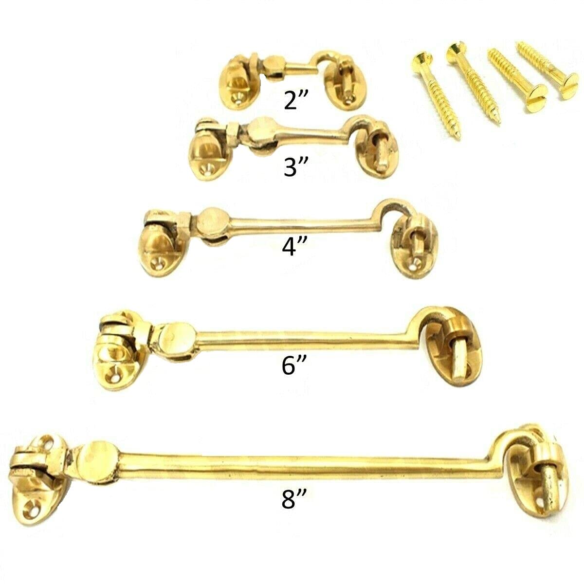 SISI UK® Brass Cabin Hooks, Premium Quality, Latch Hooks (6'' (150mm))