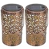 Set van 2 holle zonne-lantaarnlichten, landschapsverlichting Led-lantaarns Decoratieve waterdichte buiten hangende zonne…