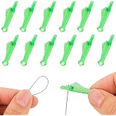 Sewing Machine Needle Threader, DIY Quick Threading Tool, Upgraded Automatic Needle Threader for Hand &amp; Machine Use (Green, 12 Pieces)