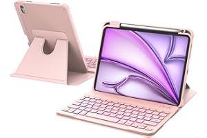 RAYMCRAFT for iPad Air 11-inch Case with Keyboard M4/M3/M2 (2026/2025/2024), 360° Rotatable Case & Detachable Wireless Keyboa