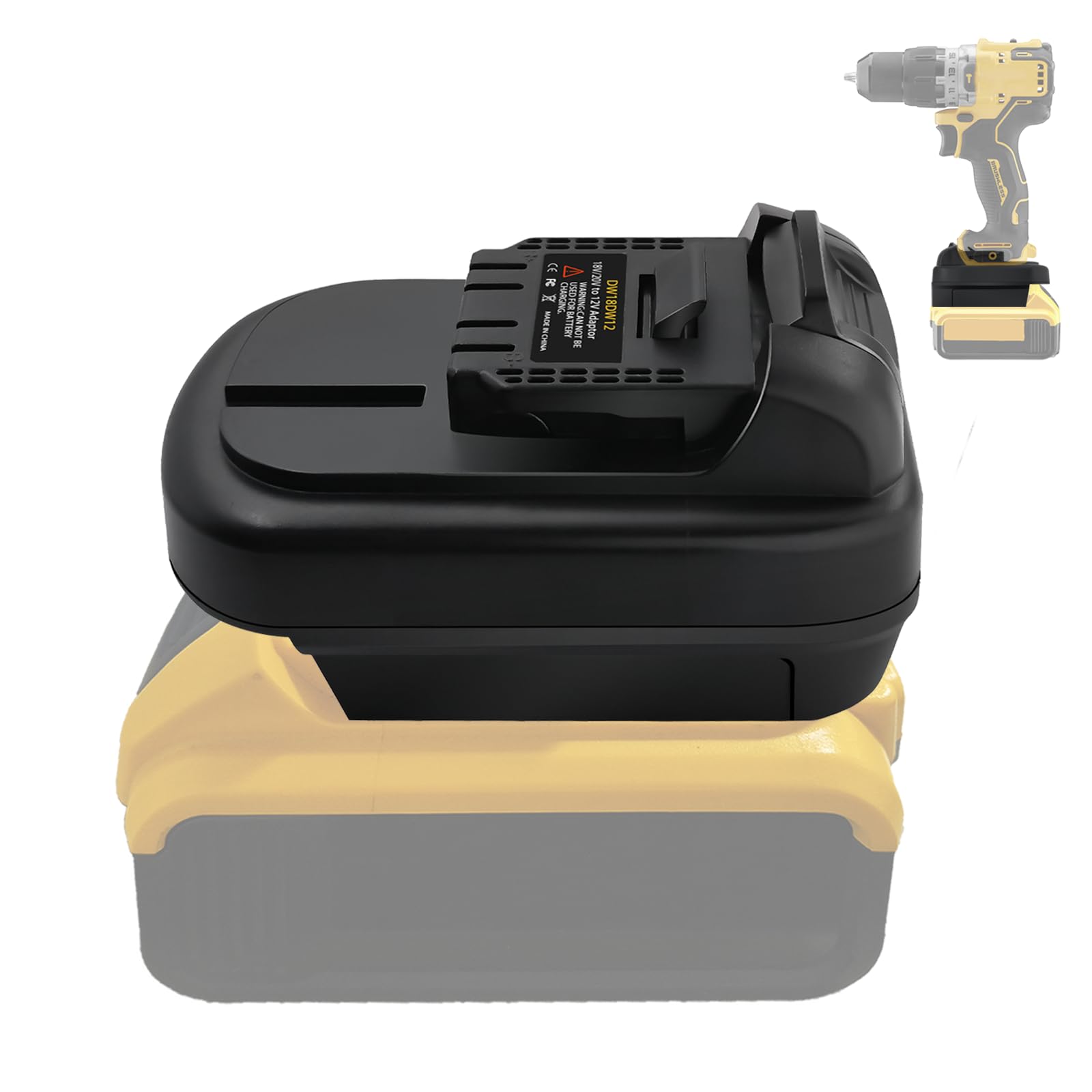 Photo 1 of 20V to 12V Adapter for Dewalt Battery, Fit for Dewalt XR 18V/20V/60V Li-ion Battery Convert to 12V Tools Use
