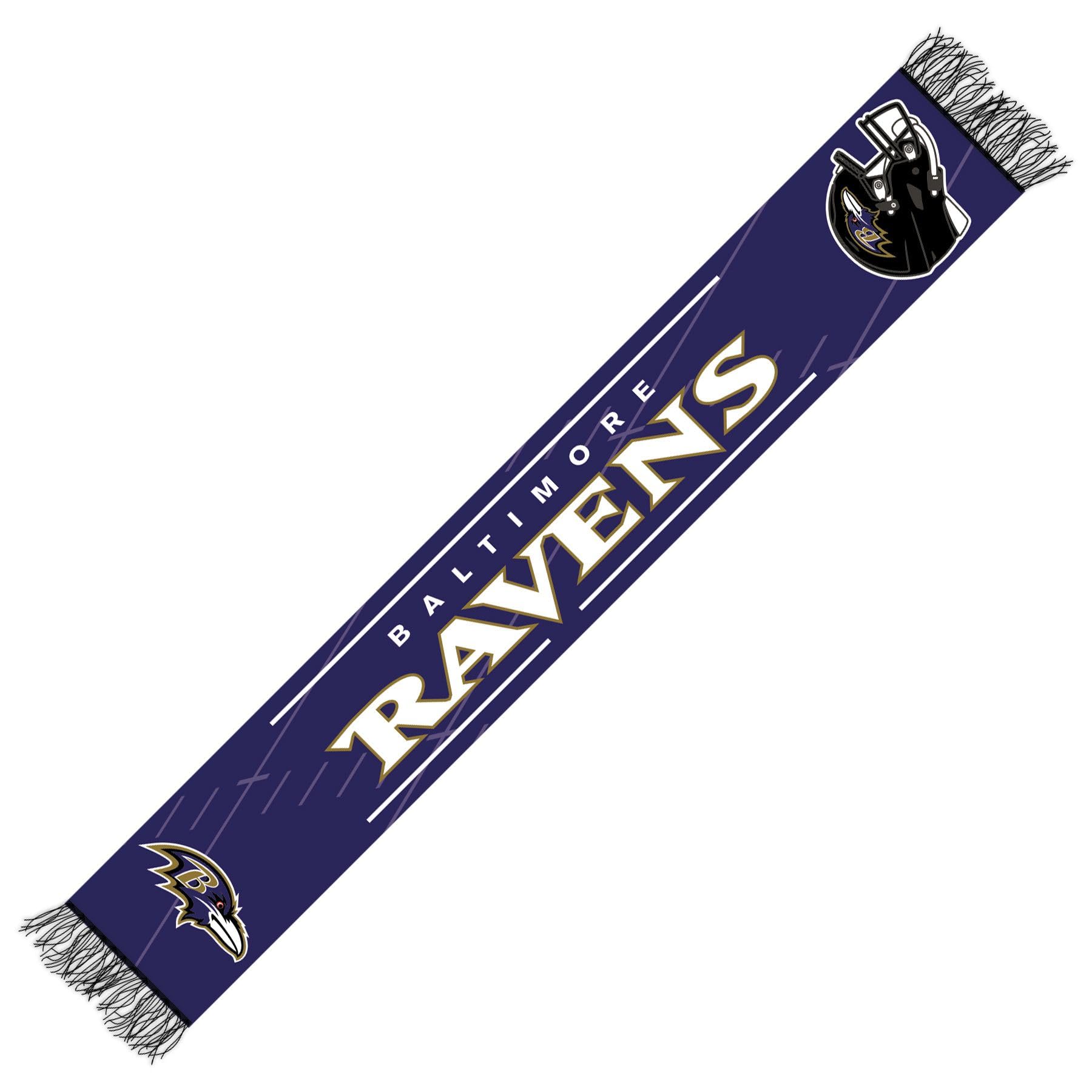 Great Branding NFL Scarf Baltimore Ravens Fan Scarf HD Knitted Jaquard