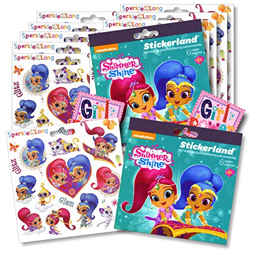Shimmer and Shine Party Favors Stickers Set Bundled with Separately Licensed Specialty GWW Reward Stickers