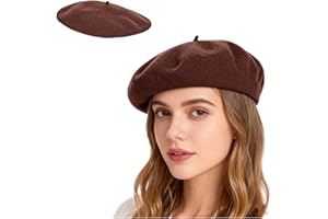 ZHYUAN French Berethat,Wool Beret Hat,Warm Beret Cap,Ladies Beret Hat,Stylish French Beret Hats,Solid Classic Beret Hats,Soli