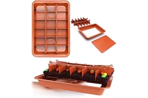 SUJUDE Brownie Pan with Dividers Baking Tray All Edges-Only - Bite Size Baking Steel Corner Brownies Pan with Cutter, Makes 18 Pre-cut Brownies Perfect All at Once