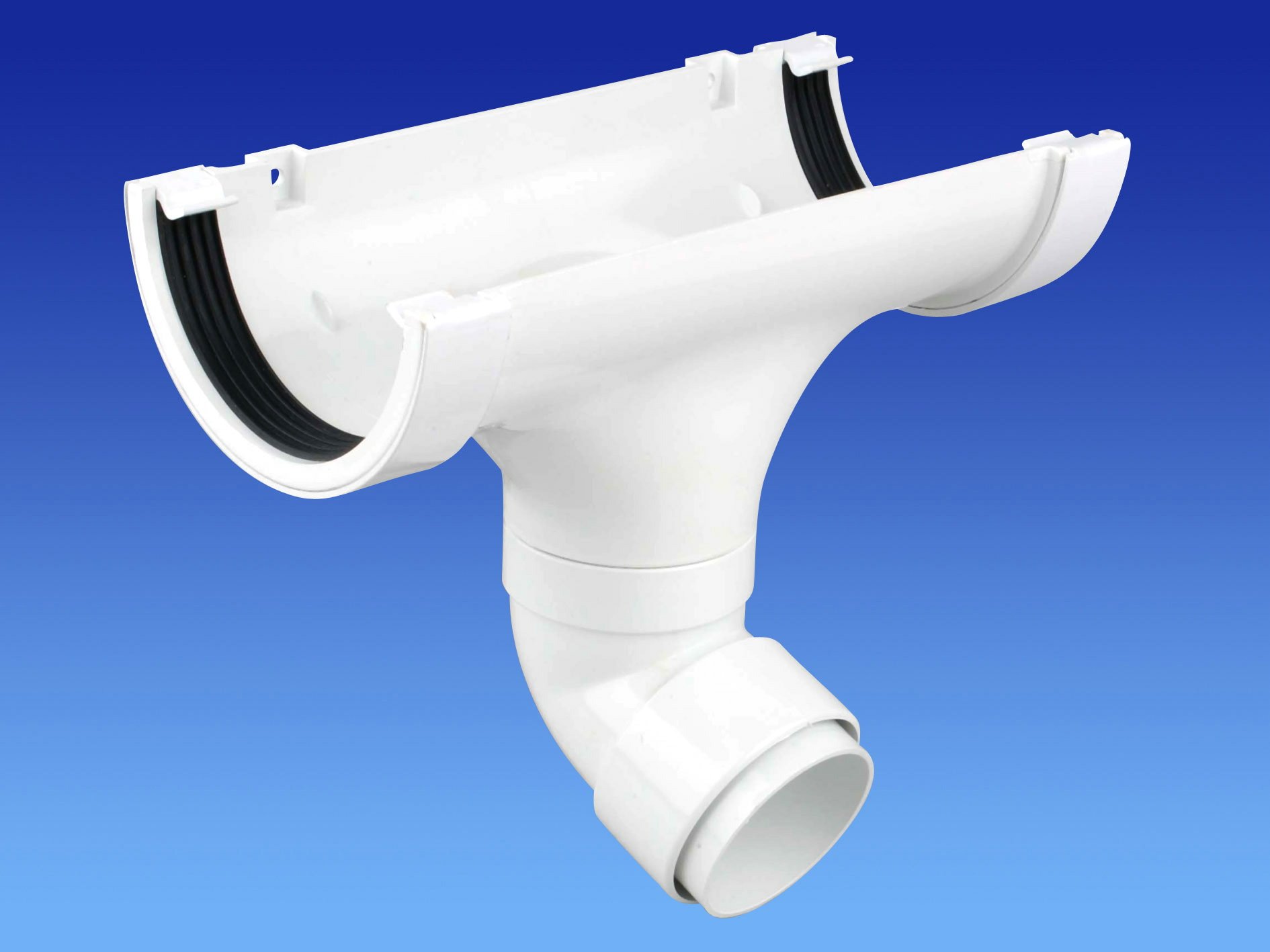 Wavin OSMA Roundline Swivelock Running Outlet with fitted offset bend 112mm White 0T625w