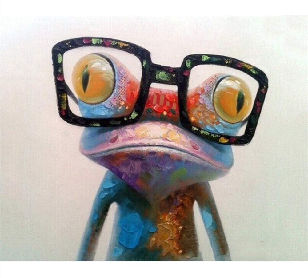 ABEUTY DIY Paint by Numbers for Adults Beginner - Frog with Glasses 16x20 inches Number Painting