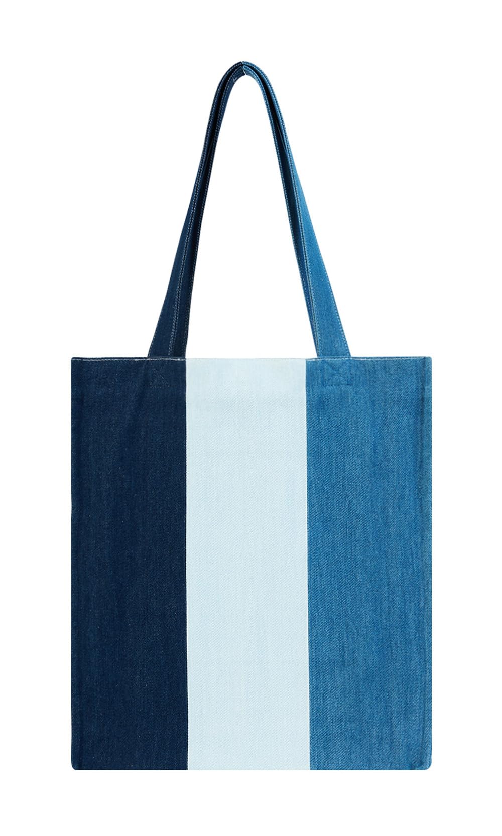 aesthetic premium triple-tone designer handbag for women – lightweight foldable large denim tote bag