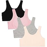 Fruit of The Loom Girls 4-Pack Cotton Built-up Stretch Sports Bra