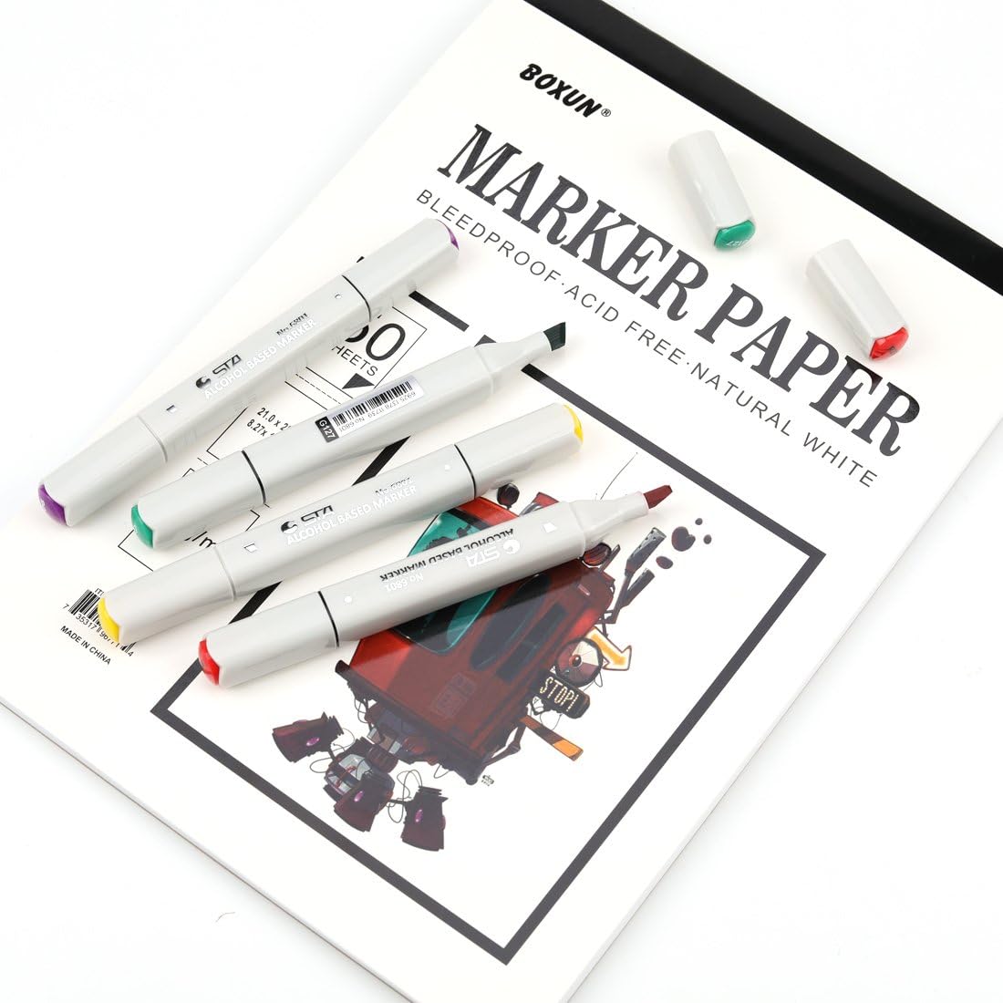 Premium 50 Sheets Sketch Marker Paper Pad, Bleedproof Artist Drawing Paper, 9 x 12 Inch: Arts, Crafts & Sewing