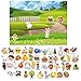 SpriteGru 46 pcs Farm Animal Plant Magnets with Background Plate, 52 pcs Magnetic Foam Letters from A-Z ,10Numbers,3 Symbols(Total 111 pcs). Perfect for Preschool Learning