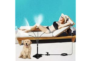 SUPERSUN Misters for Outside Patio, Portable Standing Misting Cooling System with 4 Flexible Nozzles, 26.2FT Misting Line - Ideal for Outdoor Patio, Poolside, Garden,Pet Cooling and Kids Water Play