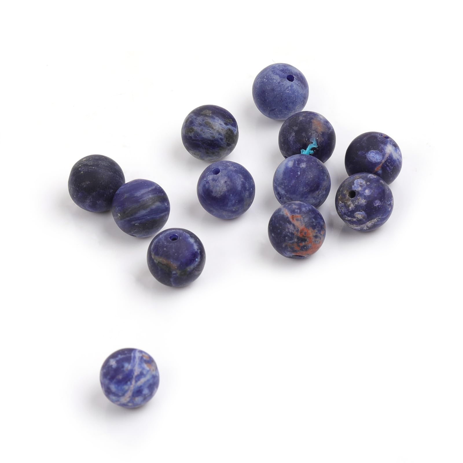 SHGbeads 10mm Frost Matte Blue Sodalite Semi Precious Gemstone Round Loose Beads for Jewellery Making DIY Handmade Craft Supplies 15"