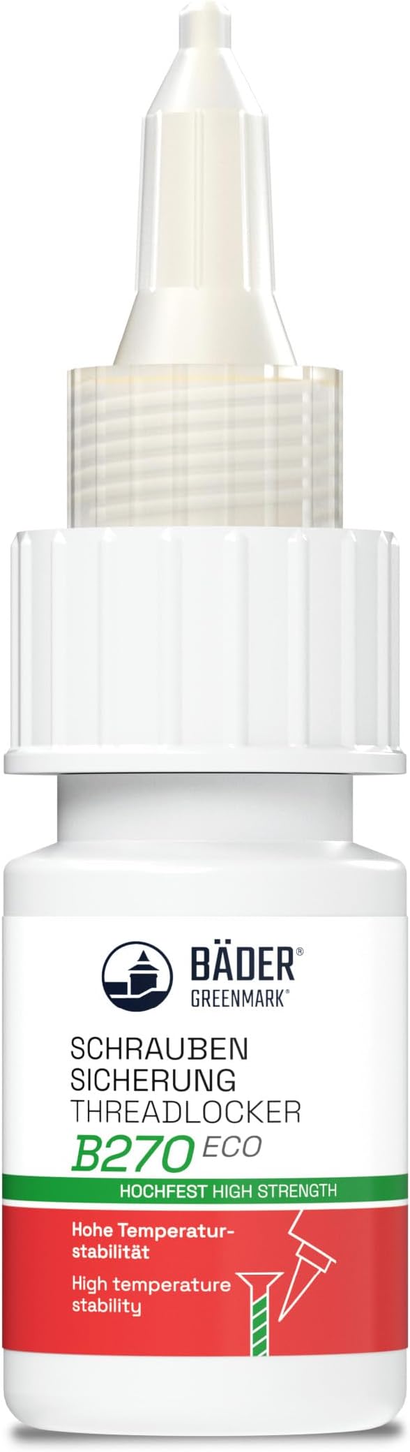 Bäder Threadlocker B270Eco 10ml High Strength Green Heat Resistant