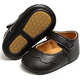 LAFEGEN Baby Girls Mary Jane Flats with Bownot Non Slip Soft Sole PU Leather Newborn Infant Toddler First Walker Cirb Dress Shoes