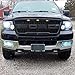 Motorshive Grill for Ford F150 2004 2005 2006 2007 2008 Raptor Style Front Grille 3 Amber LED Lights Matte Black