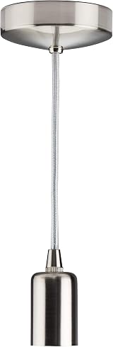 Knightsbridge 6 Inch E27 Contemporary Pendant Brushed Chrome view 2
