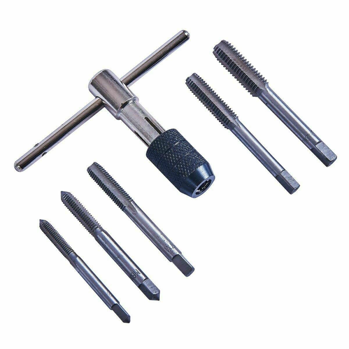 Orbitron 6pc TAP Wrench & Chuck Set Tool Steel T-Handle Metric M6 M7 M8 M10 M12 and DIE