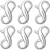 Stainless Steel Lobster Clasp,Lobster Clasp Necklace Extender, Bracelet Connector for DIY Jewelry Repair, Gold,Silver (6pcs Silver)