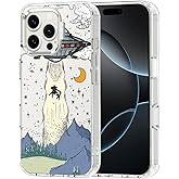 MOSNOVO Case for iPhone 16 Pro Max, [Buffertech 6.6ft Military-Grade Drop Protection] [Anti Peel Off Tech] Clear TPU Bumper Phone Case Cover Design - UFO