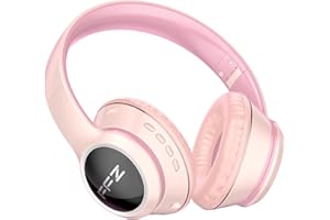 FFZ Kids Headphones Wireless Bluetooth, K21 Colorful LED Lights, Headphones for Kids-V5.0 with Built-in Microphone,for School Car Airplane Ipad(Pink)