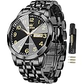 OLEVS Watches for Men Business Dress Diamond Analog Quartz Big Face Luxury Classic Stainless Steel Waterproof Luminous Two Tone Wristwatch